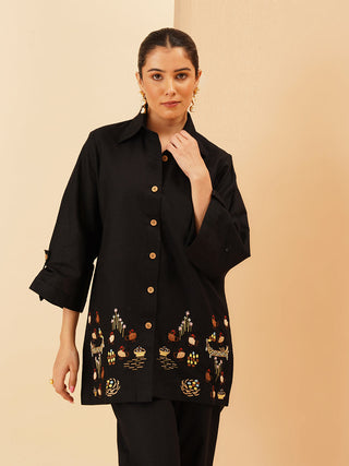 Black Gallina Button Down Co-Ord Set