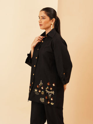 Black Gallina Button Down Co-Ord Set