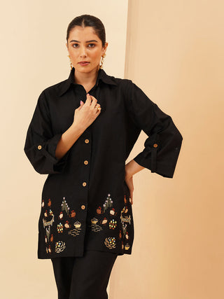 Black Gallina Button Down Co-Ord Set