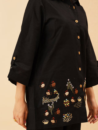 Black Gallina Button Down Co-Ord Set