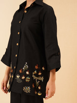 Black Gallina Button Down Co-Ord Set