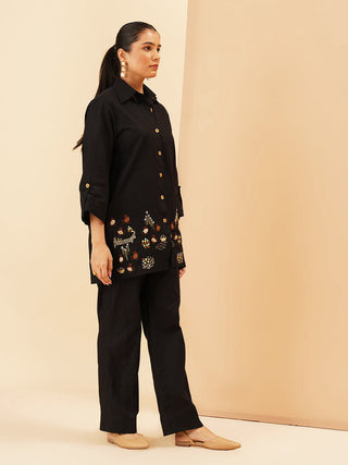 Black Gallina Button Down Co-Ord Set