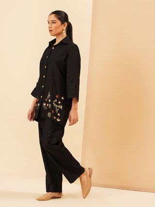 Black Gallina Button Down Co-Ord Set