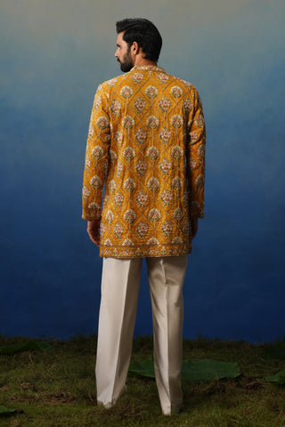 Adaa Yellow Short Kurta Set with Pants