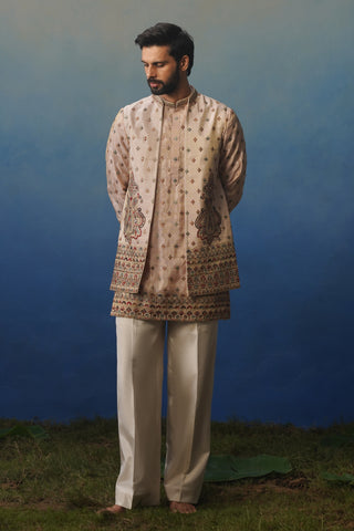 Jugnu Pink Kurta Jacket Set with Pants