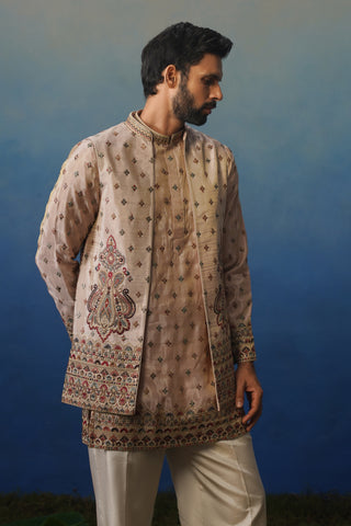 Jugnu Pink Kurta Jacket Set with Pants