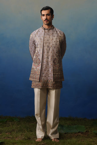 Jugnu Lavender Kurta Jacket Set with Pants