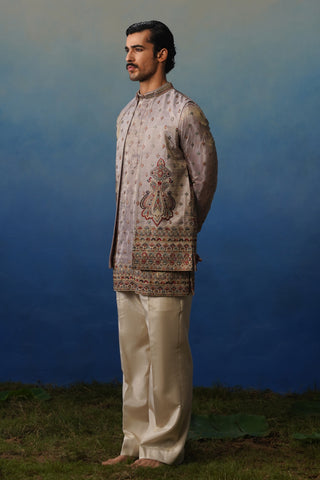 Jugnu Lavender Kurta Jacket Set with Pants
