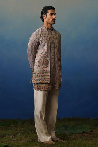 Jugnu Lavender Kurta Jacket Set with Pants