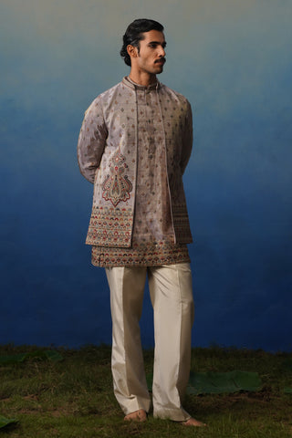 Jugnu Lavender Kurta Jacket Set with Pants