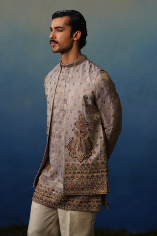 Jugnu Lavender Kurta Jacket Set with Pants