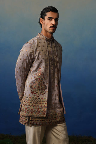 Jugnu Lavender Kurta Jacket Set with Pants