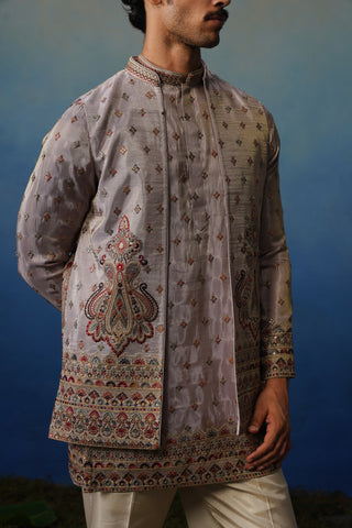 Jugnu Lavender Kurta Jacket Set with Pants