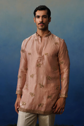 Airavat Pink Short Kurta Set with Pants