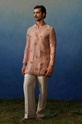 Airavat Pink Short Kurta Set with Pants