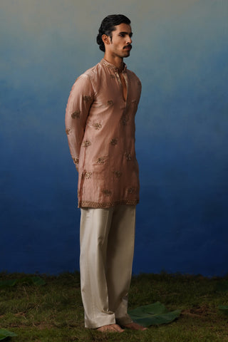 Airavat Pink Short Kurta Set with Pants