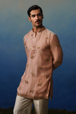 Airavat Pink Short Kurta Set with Pants