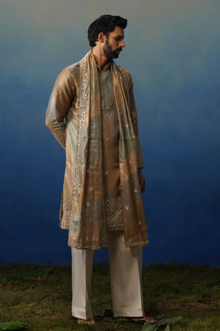 Mirza Mehndi Kurta Set with Dupatta and Pants