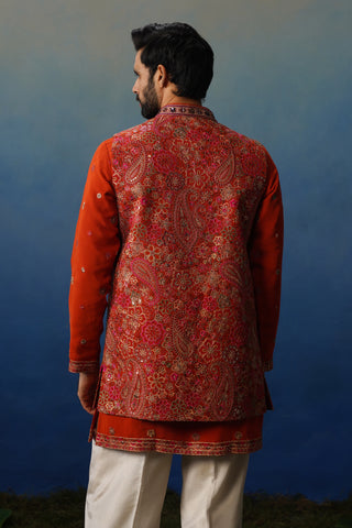 Manzar Short Kurta Jacket Set with Pants