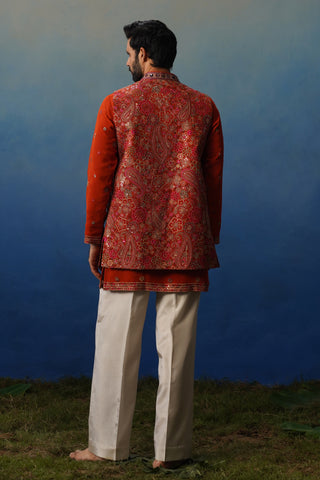 Manzar Short Kurta Jacket Set with Pants