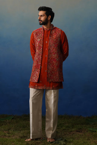 Manzar Short Kurta Jacket Set with Pants