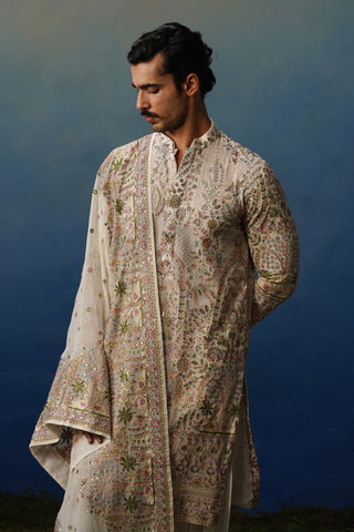 Karwaan Ivory Kurta Patiyala Set with Dupatta