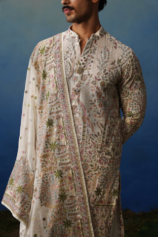 Karwaan Ivory Kurta Patiyala Set with Dupatta