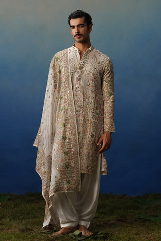 Karwaan Ivory Kurta Patiyala Set with Dupatta