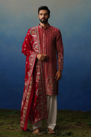 Ruhan Hot Pink Kurta Patiyala Set with Dupatta