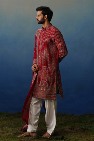 Ruhan Hot Pink Kurta Patiyala Set with Dupatta