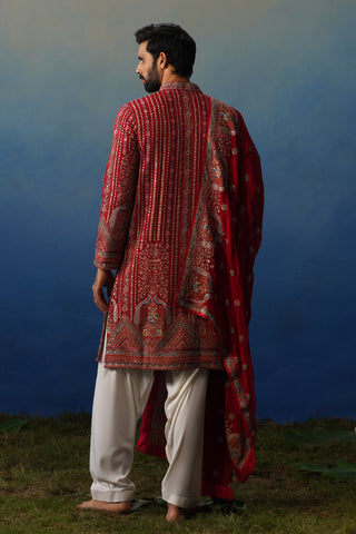 Ruhan Hot Pink Kurta Patiyala Set with Dupatta
