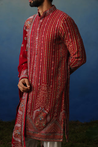 Ruhan Hot Pink Kurta Patiyala Set with Dupatta