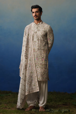 Suroor Ivory Kurta Patiyala Set with Dupatta