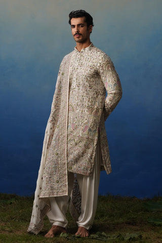 Suroor Ivory Kurta Patiyala Set with Dupatta