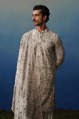 Suroor Ivory Kurta Patiyala Set with Dupatta