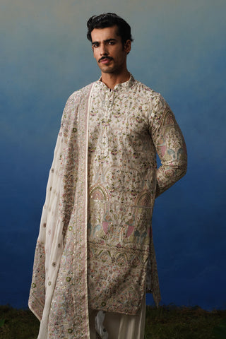 Suroor Ivory Kurta Patiyala Set with Dupatta