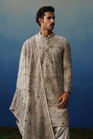 Suroor Ivory Kurta Patiyala Set with Dupatta