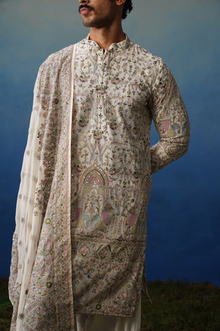 Suroor Ivory Kurta Patiyala Set with Dupatta