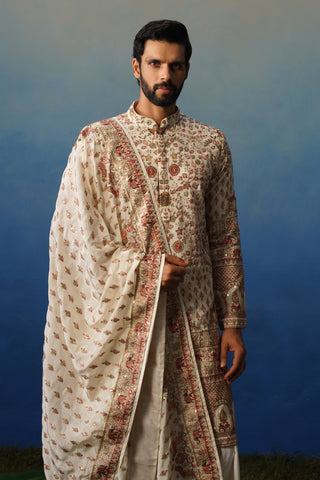 Aaroh Ivory Kurta Patiyala Set with Dupatta