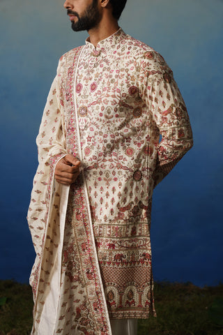 Aaroh Ivory Kurta Patiyala Set with Dupatta