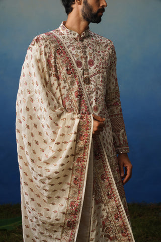 Aaroh Ivory Kurta Patiyala Set with Dupatta