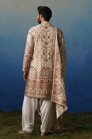 Aaroh Ivory Kurta Patiyala Set with Dupatta