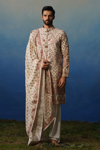 Aaroh Ivory Kurta Patiyala Set with Dupatta