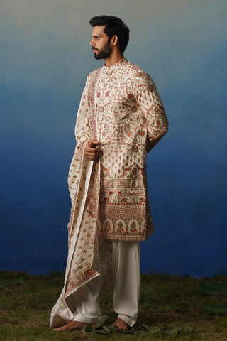Aaroh Ivory Kurta Patiyala Set with Dupatta