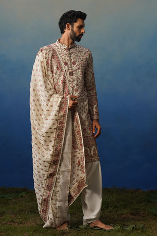 Aaroh Ivory Kurta Patiyala Set with Dupatta