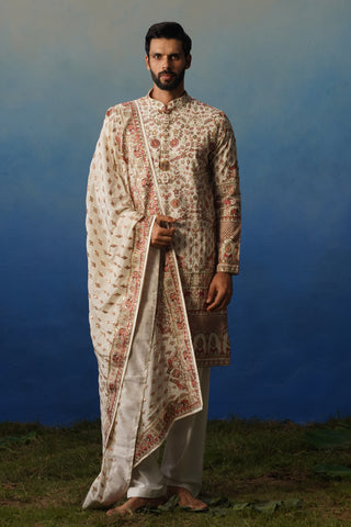 Aaroh Ivory Kurta Patiyala Set with Dupatta