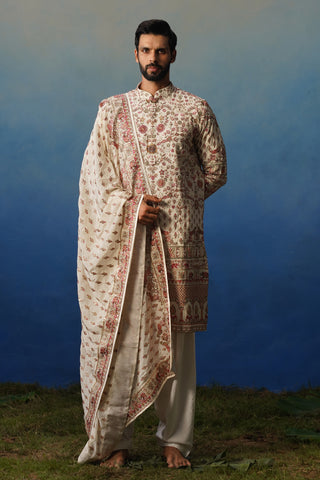 Aaroh Ivory Kurta Patiyala Set with Dupatta