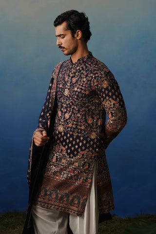 Aaroh Black Kurta Patiyala Set with Dupatta