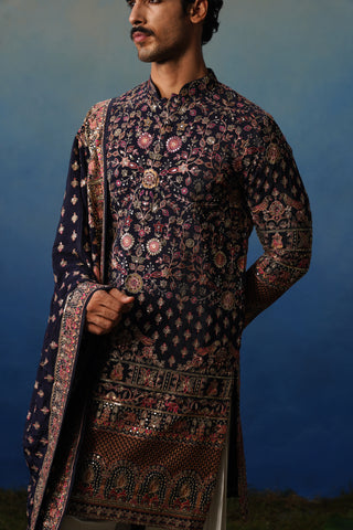 Aaroh Black Kurta Patiyala Set with Dupatta