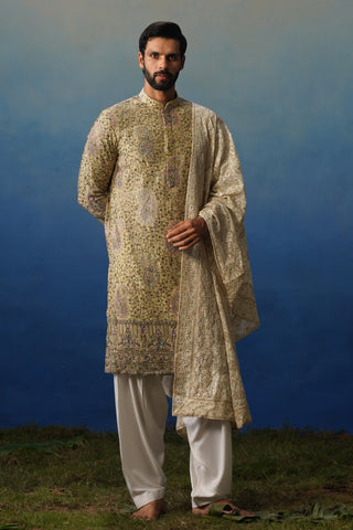 Fanaa Mehndi Kurta Patiyala Set with Dupatta